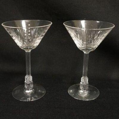 1040	LIBBY NASH LUCERRE 1933 WINE GLASSES, ART DECO SKYSCAPER STEM PATTERN, LOT OF 4, APPROXIMATELY 6 IN HGH
