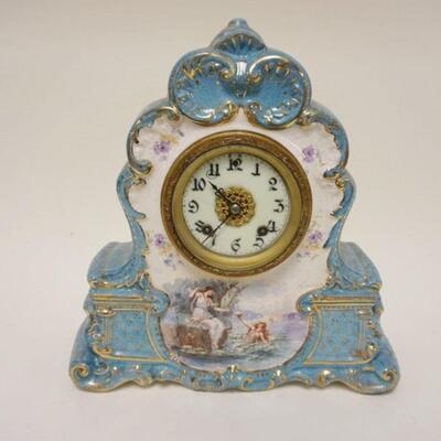 1075	NEW HAVEN ROYAL BONN CHINA CLOCK, APPROXIMATELY 5 IN X 12 1/2 IN X 13 IN
