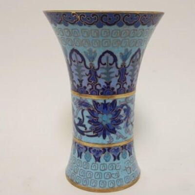 1082	CLOISONNE FLAIRED VASE W/DECORATIONS ON INTERIOR RIM, APPROXIMATELY 6 1/4 IN HIGH
