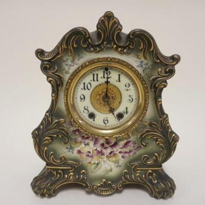 1091	WATERBURY ROYAL BONN CHINA CLOCK PARLOR #91, APPROXIMATELY 5 IN X 9 1/4 IN X 11 IN HIGH
