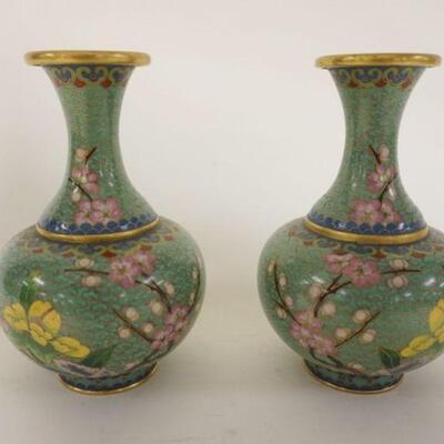 1097	PAIR OF CLOISONNE VASES, APPROXIMATELY 6 1/4 IN HIGH
