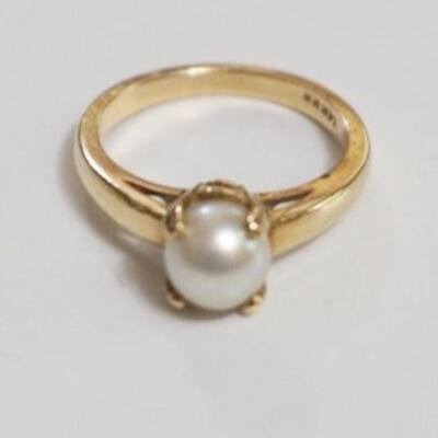1291	14K PEARL RING, SIZE 5 3/4, 2.21 DWT INCLUDING PEARL
