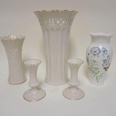 1165	5 PIECE GROUP OF LENOX VASES & CANDLESTICKS, LARGEST IS APPROXIMATELY 12 1/2 IN HIGH
