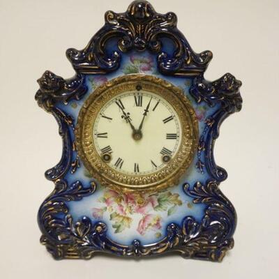 1011	ANSONIA ROYAL BONN CHINA CLOCK, APPROXIMATELY 10 IN X 5 IN X 12 IN HIGH
