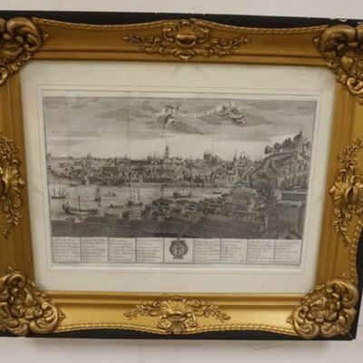 1186	FRAMED & MATTED ENGRAVING OF A HARBOR SCENE, C DE DO PORTO, APPROXIMATELY 21 IN X 25 IN
