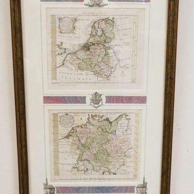 1146	FRAMED & MATTED MAPS, NEDERLANDEN & DUITSCHLAND, APPROXIMATELY 16 IN X 24 IN OVERALL

