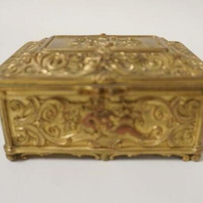 1225	FRENCH GILT METAL BOX, APPROXIMATELY 3 IN X 4 IN X 1 3/4 IN HIGH
