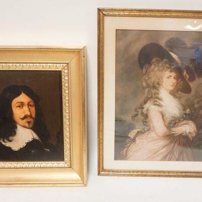 1235	LOT FRAMED AND MATTED PRINT, MARIE ANTOINETTE AND PORTRAIT IN GILT FRAME

