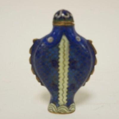 1090	CLOISONNE SNUFF BOTTLE IN THE FORM OF A FISH W/CHARACTER MARKS ON BOTTOM, APPROXIMATELY 3 IN HIGH
