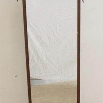 1142	METAL DRESSING MIRROR W/SCROLLED WROUGHT IRON BASE & TOP, APPROXIMATELY 77 1/2 IN HIGH
