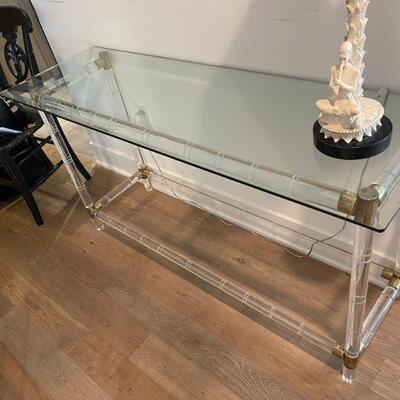 Designer glass & acrylic console sofa table