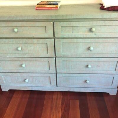 American Wood crafter distressed blue dresser