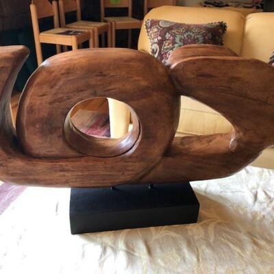 solid wood contemporary art piece