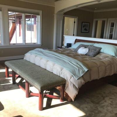 Grange king sleigh bed Louis Philippe