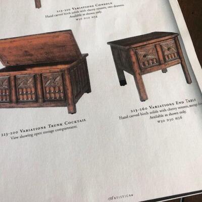 cocktain & end Table by Variations, hand carved
