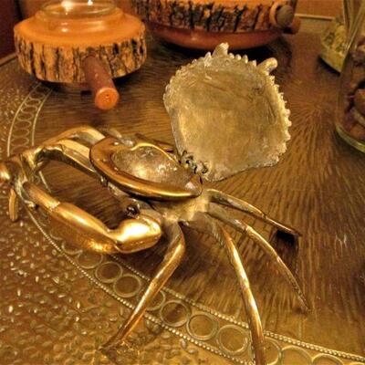 Brass crab ashtray
