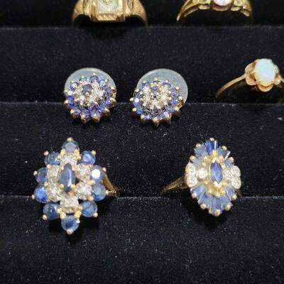 Sapphire, Diamond and 14k Gold Jewelry