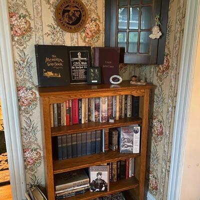 Vintage Oak Bookcase ..filled!!