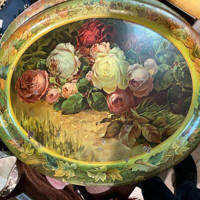 Buffalo Brewing Tole Beer Tray with Roses