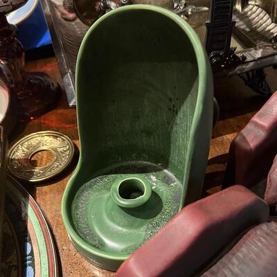 Hampshire Pottery Matte Green Chamberstick Form Lamp Base