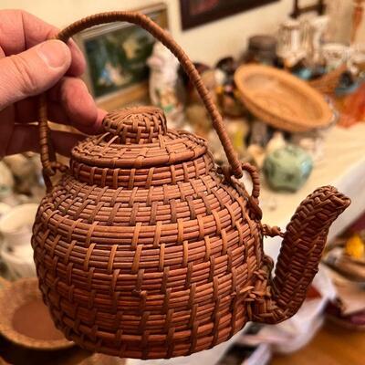 Handmade Vintage Wicker Teapot