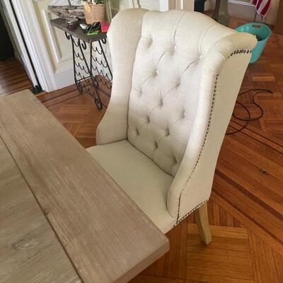 2-Gallery Z tufted linen chairs