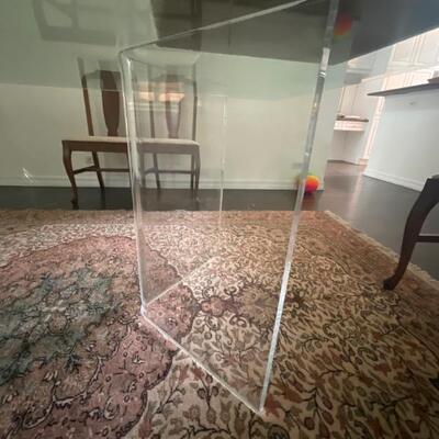 2 lucite table bases. Can be matched into a square for round table or used with current glass rectangular top.