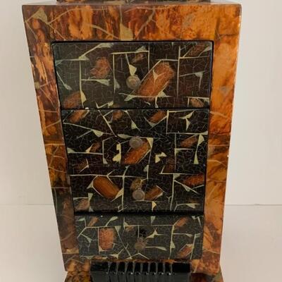 4 Drawer Decorative Black and Gold Chest     16â€ H