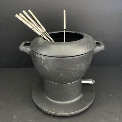 Porcelainized Cast Iron Fondue Set