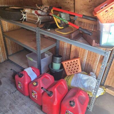 gas cans and other tools