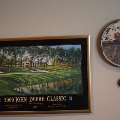 Nicely framed golf collectible decor. 