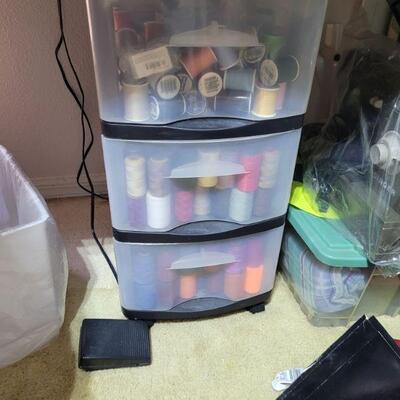 lots of thread and other sewing items