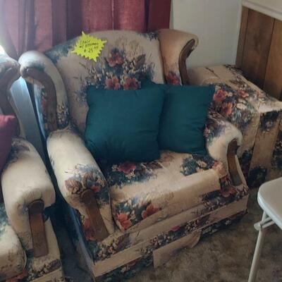 Set priced individually.  Chair with ottoman, loveseat and couch