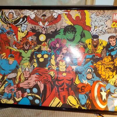 VINTAGE 3 FT. X 2 FT. SUPER HERO'S POSTER.