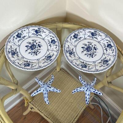 (4pc) BLUE & WHITE DÉCOR | Including a pair of Herend style 
