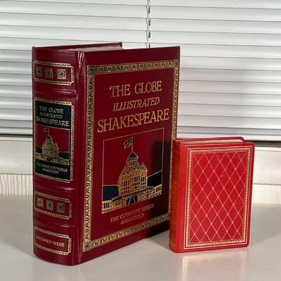 GLOBE ILLUSTRATED SHAKESPEARE | The Globe Illustrated Shakespeare: The Complete Works Annotated Deluxe Edition; plus a small gilt leather...