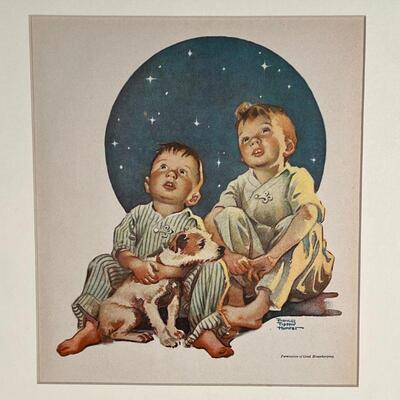 (4pc) FRANCES TIPTON HUNTER | Children's art, scenes by Frances Tipton Hunter, three inscribed 