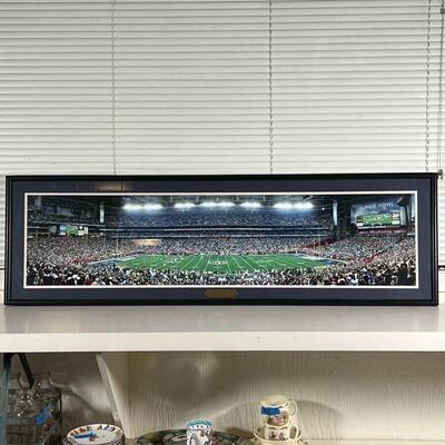 SUPER BOWL XLII PANORAMA | Panoramic photographic print matted and framed with plaque: 
