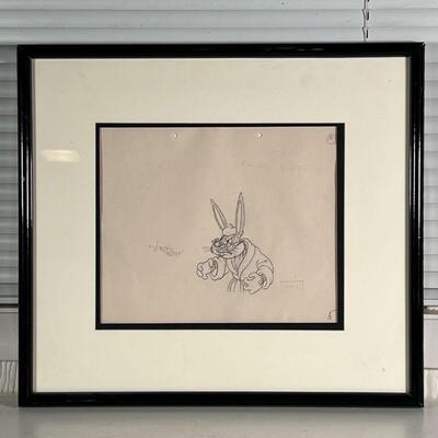  VIRGIL ROSS DRAWING | Pencil on paper, original pencil sketch drawing of Bugs Bunny in 