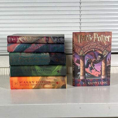 (6pc) HARRY POTTER BOOKS | Hardcover, Years 1-4, 6, & 7 [missing Year 5]
