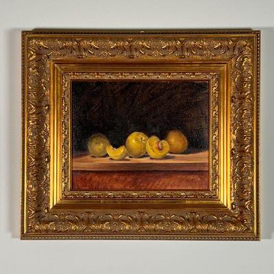 STILL LIFE PAINTING | Oil on canvas painting by Hetty Easter, in a gilt carved frame, signed lower left; sight 7-1/2 x 9-3/4 in., overall...