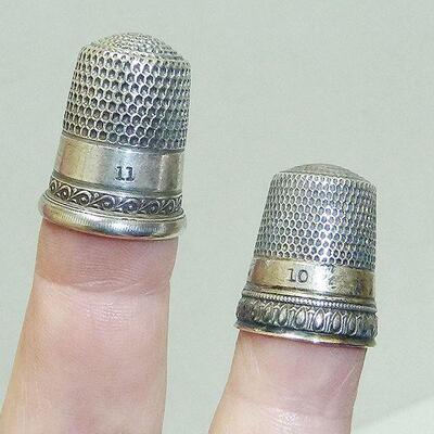 Sterling thimbles PAIR