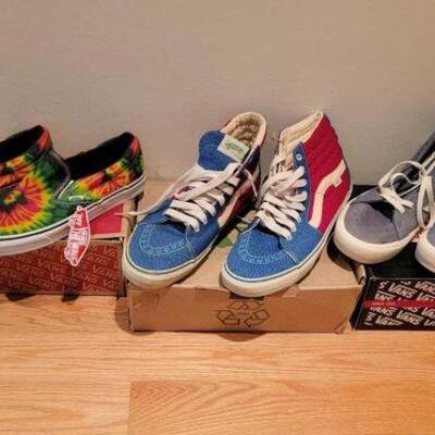 #6510 â€¢ 2 Pairs Of High Top Vans And 1 Slip On All Size 12