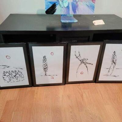 #5508 â€¢ 4 Framed Pieces Of Art: All Measure Approx: 13.5