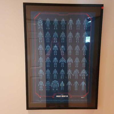 #1160 â€¢ Framed Iron Man 3 Movie Poster: Measures Approx: 29