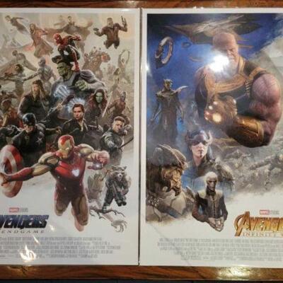 #1096 â€¢ (2) Marvel's Avengers Posters.  Includes posters for Endgame and Infinity War movies.