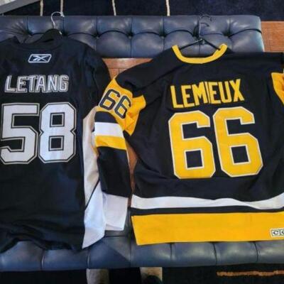 #1018 â€¢ 2 Penguins NHL Jerseys Letang and Lemieux