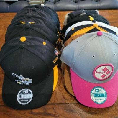 #1082 â€¢ (12) Pittsburgh Steelers Hats: Sizes unknown 
