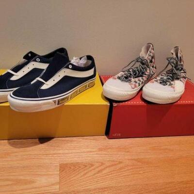 #6514 â€¢ 2 Limited Edition Vans: 1 High Top Taka Hayashi, And 1 Is Low Top Rhude. Both Size 12.. 