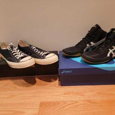 #6534 â€¢ 2 Pairs Of Shoes: Brands Include ASICS Size 12 And Convers Size 11.5.